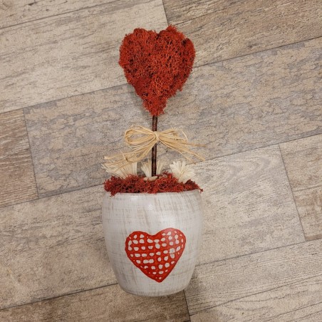 Florarie Cluj Armonia florilor Inima 3D din muschi stabilizati in vas ceramic